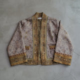 MOSS JACQUARD TASAR SILK CARDIGAN