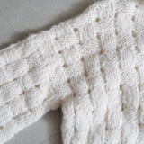 SUPER BABY ALPACA HAND KNITTED BASKET PATTERN TURTLE NECK PULLOVER