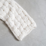 SUPER BABY ALPACA HAND KNITTED BASKET PATTERN TURTLE NECK PULLOVER
