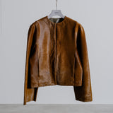 BABY CALF COLLARLESS JACKET