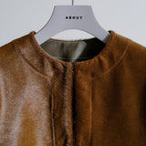 BABY CALF COLLARLESS JACKET