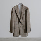 SUPER130'S GLENCHECK PEAKED LAPEL TAILORD JACKET