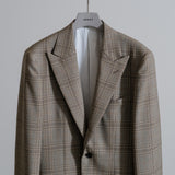 SUPER130'S GLENCHECK PEAKED LAPEL TAILORD JACKET