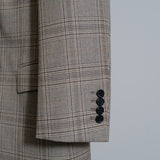 SUPER130'S GLENCHECK PEAKED LAPEL TAILORD JACKET