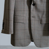 SUPER130'S GLENCHECK PEAKED LAPEL TAILORD JACKET