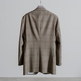 SUPER130'S GLENCHECK PEAKED LAPEL TAILORD JACKET