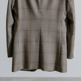 SUPER130'S GLENCHECK PEAKED LAPEL TAILORD JACKET