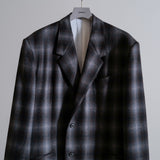 ITALIAN FABRIC OMBRE CHECK TAILORED COAT