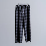 ITALIAN FABRIC OMBRE CHECK RELAXING PANTS