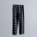 ITALIAN FABRIC OMBRE CHECK RELAXING PANTS