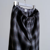 ITALIAN FABRIC OMBRE CHECK RELAXING PANTS