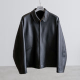 CALF SKIN ZIP SHORT JACKET