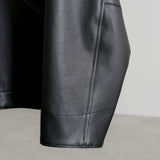 CALF SKIN ZIP SHORT JACKET