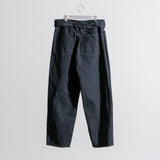 BLACK DENIM BELTED PANTS