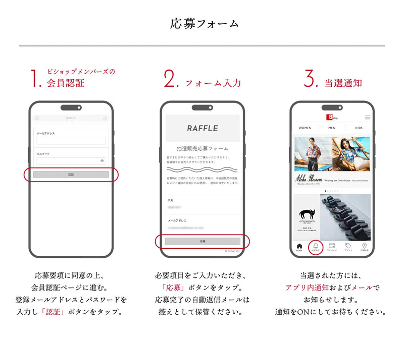 応募フォーム手順