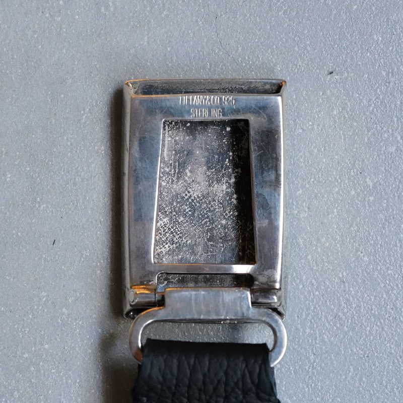 Vintage TIFFANY&CO 925 Sterling Silver Initial Slide Belt Buckle "MSS"