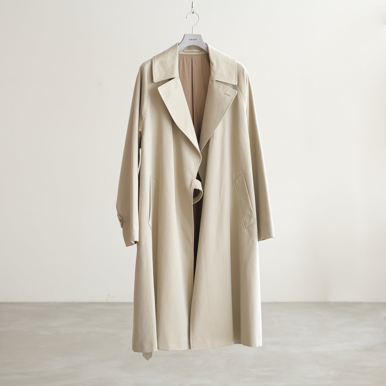 COTTON GABA TIELOCKEN COAT – ABOUT