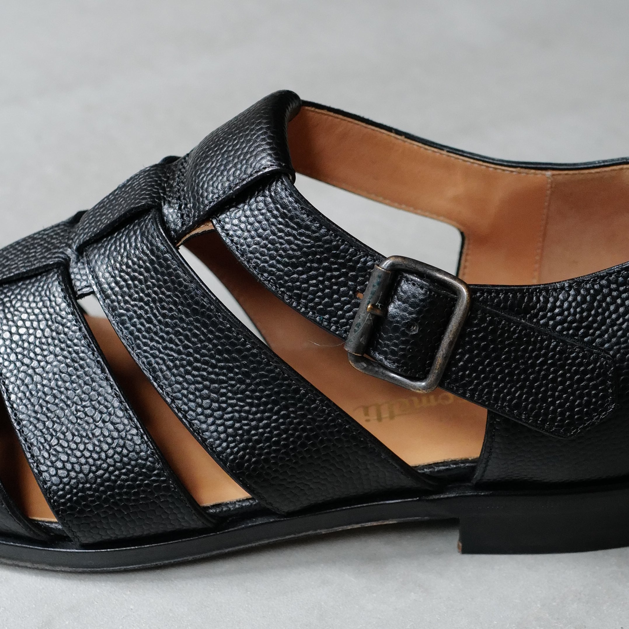 靴 F.LLI Giacometti SHRINK GURKHA SANDAL 38 F.lli Giacometti / Gurkha Sandal (Nero) | twelve