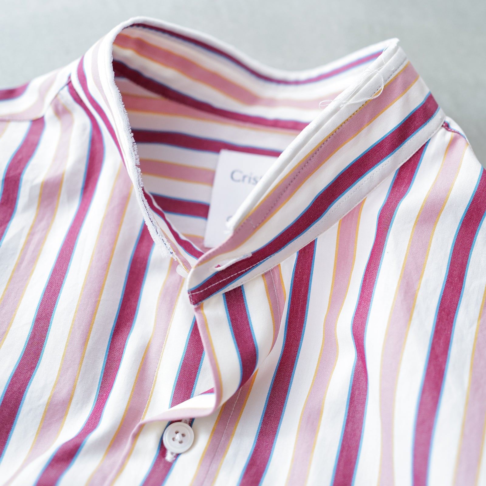 SALVATORE PICCOLO×CRISTASEYA MAO SHIRT W/FRINGED COLLAR PINK – ABOUT